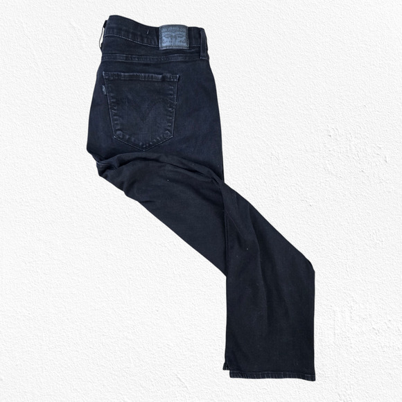 Levi's Black Classic Straight Mid Rise Black Label Straight Leg Jeans Size 18 S - Picture 7 of 10